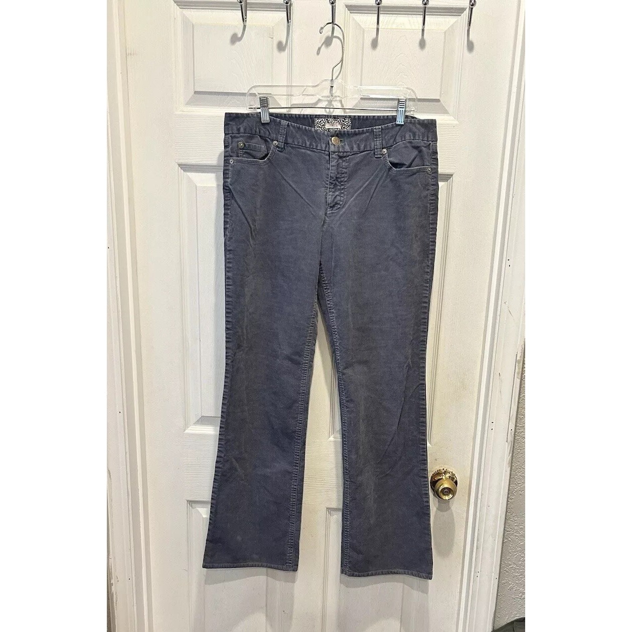 J. Crew Women's Gray Corduroy Bootcut Pants Sz 14 Y2k Cabincore Academia Rustic